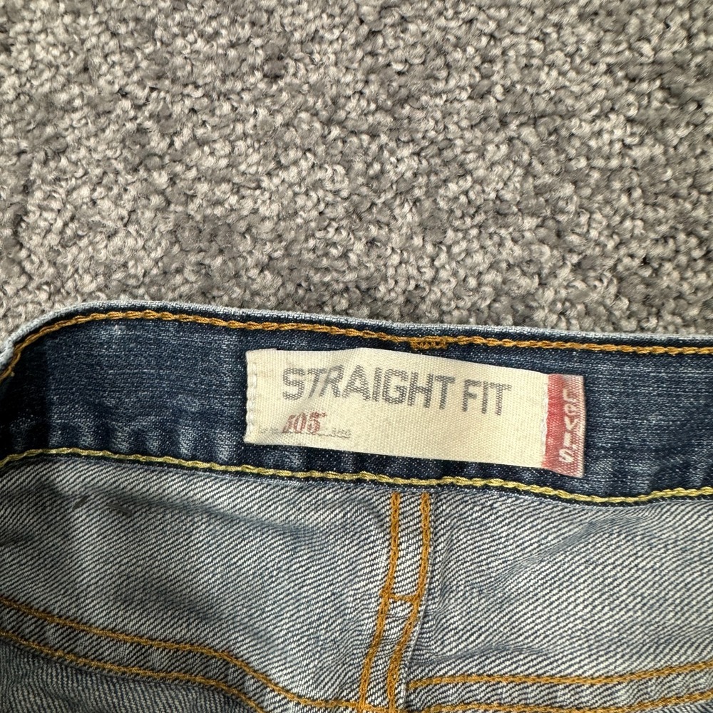 Levis Jeans Mens 38x32 Blue 505 Regular Fit Straight Leg Medium Wash Denim Work - Picture 7 of 10